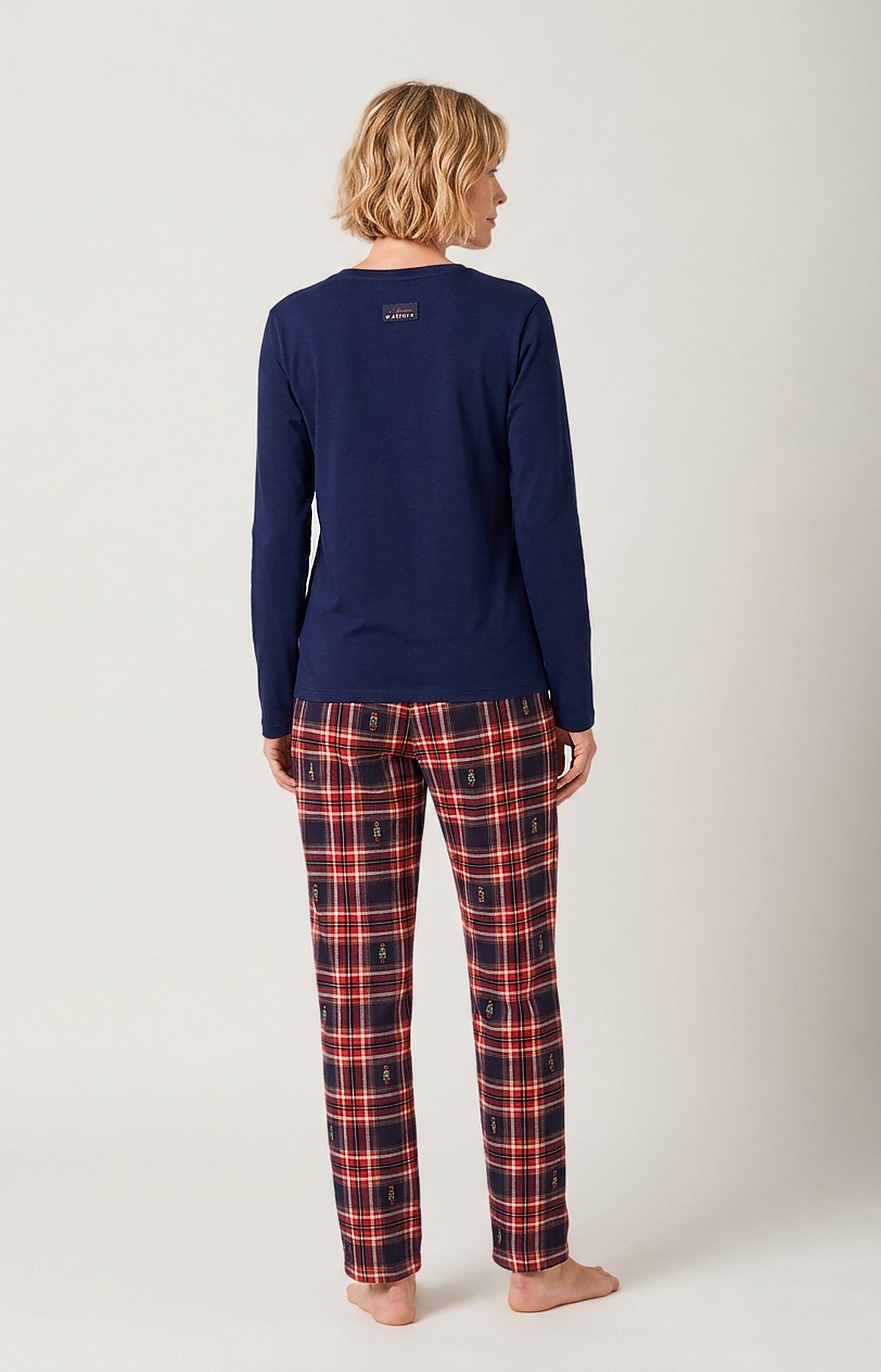 Pyjama en jersey de coton épais Femme Léon rouge 4