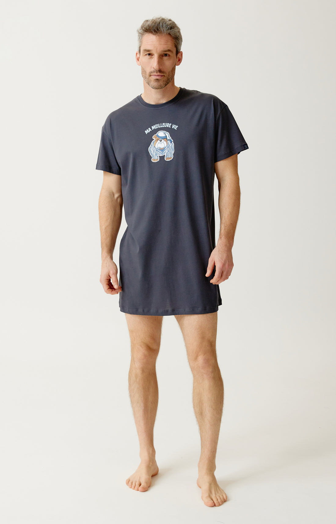 Maxi Tee-Shirt en jersey de coton léger Homme Ma meilleure vie ebony 1