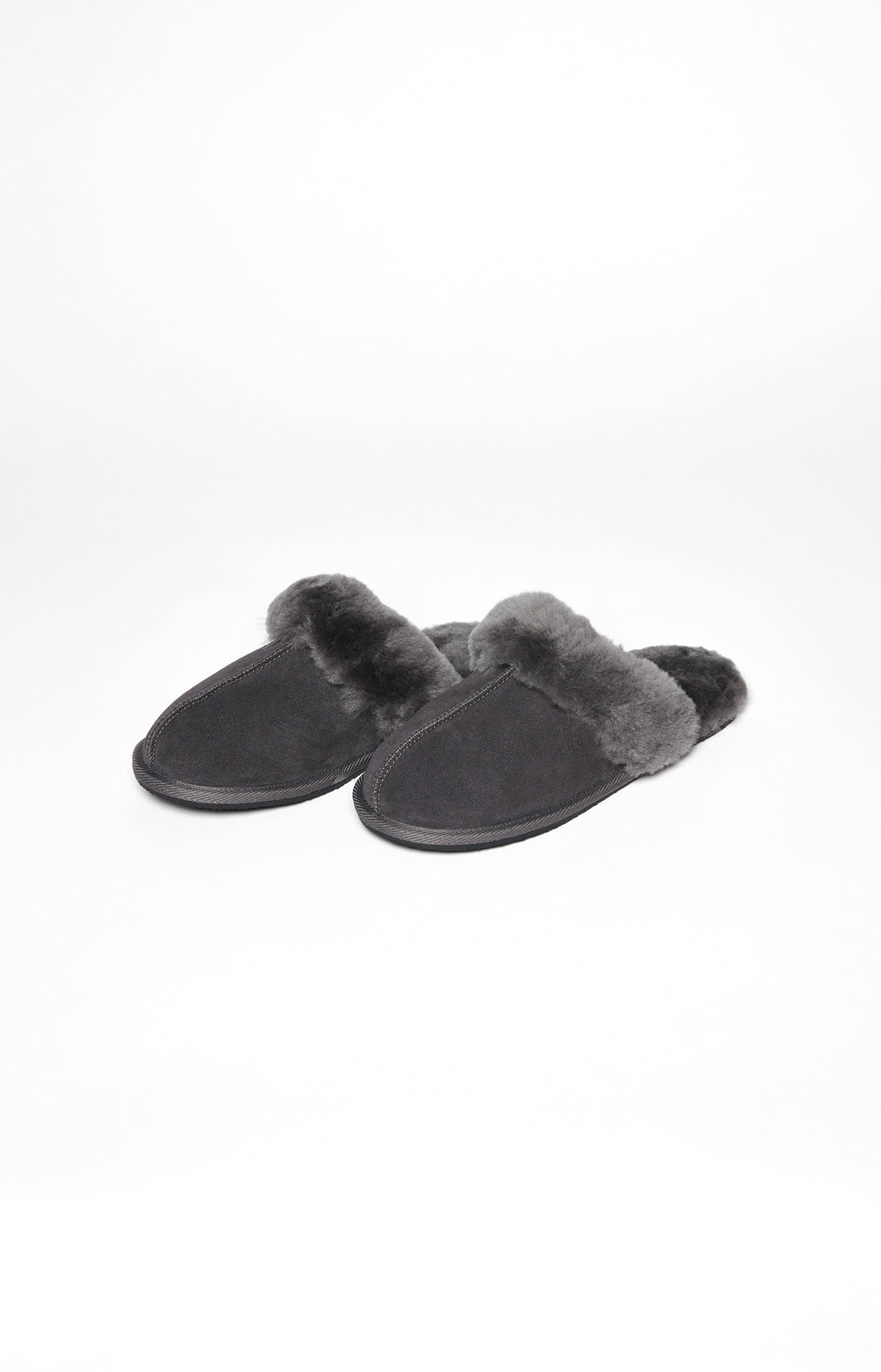 Mules Femme Laine Gris 1