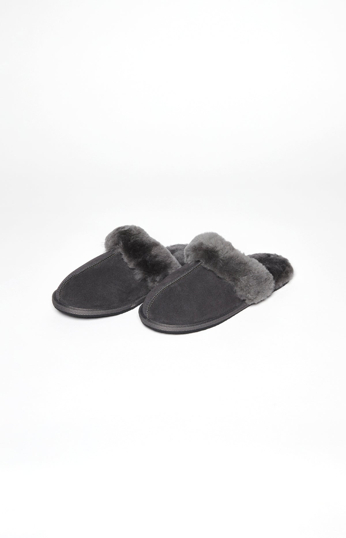 Mules Femme Laine Gris 1