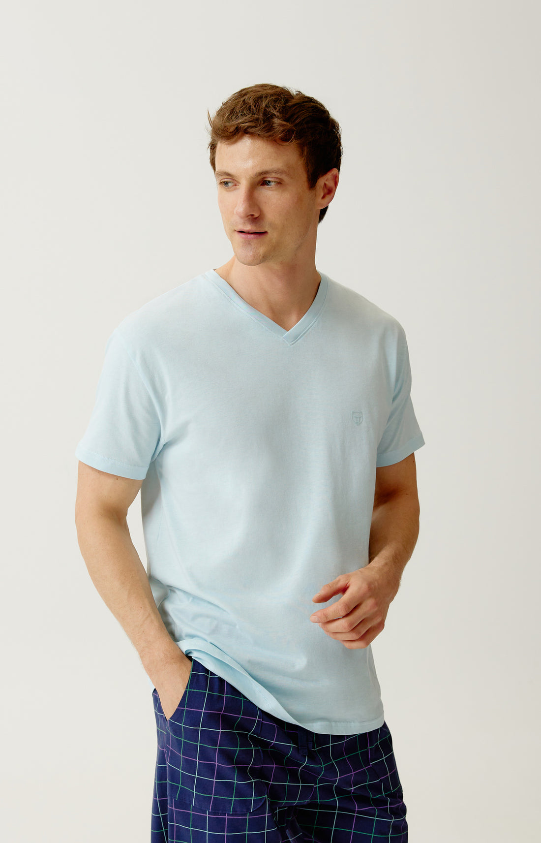 Tee-shirt en jersey de coton léger Homme Ciel ciel 1
