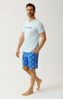 Pyjashort en jersey de coton léger Homme Lent au démarrage bleu 1