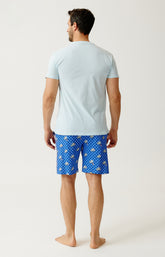 Pyjashort en jersey de coton léger Homme Lent au démarrage bleu 6