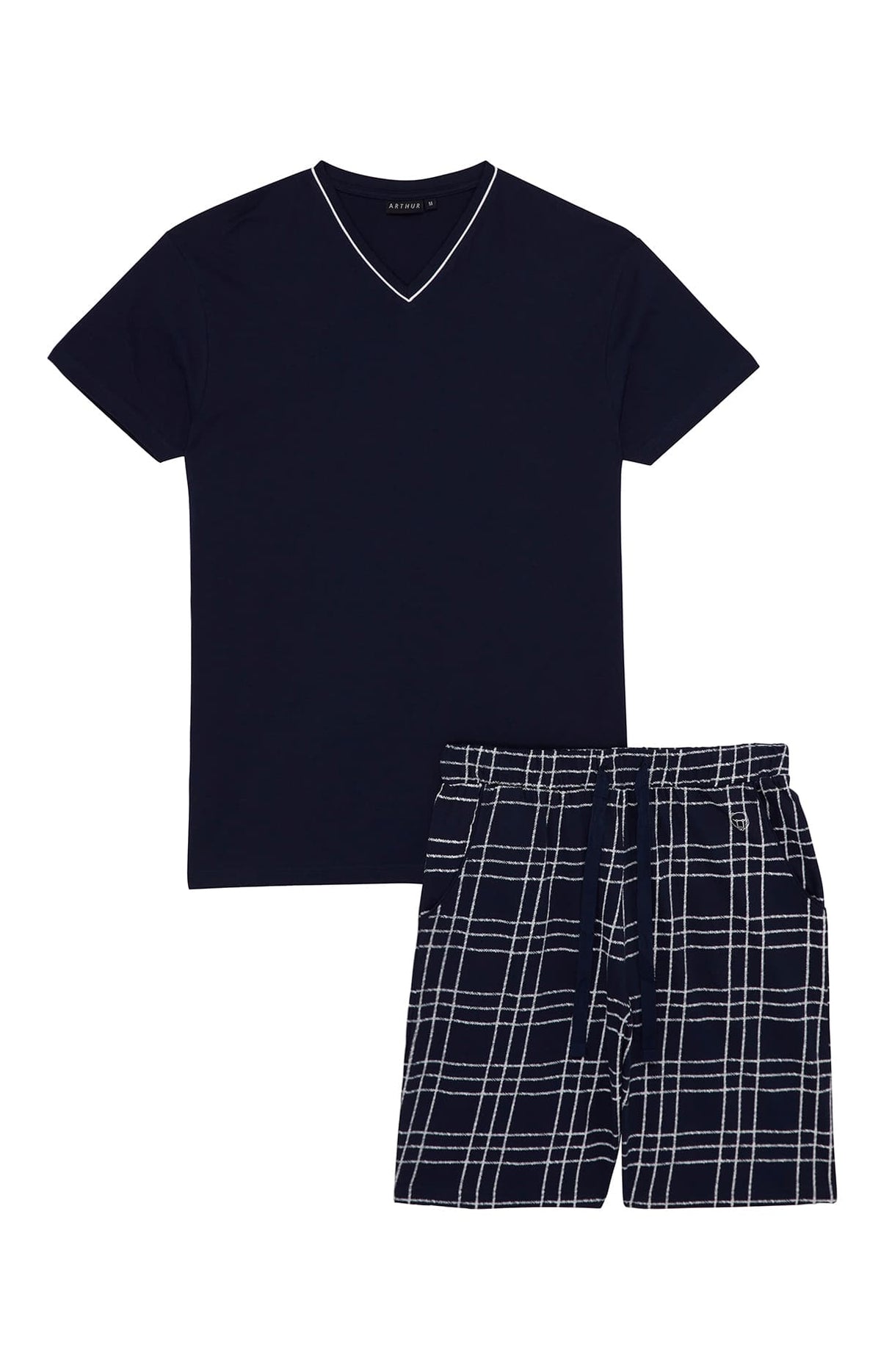 Pyjashort en jersey de coton léger Homme Lewis marine 3