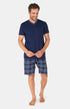 Pyjashort en jersey de coton léger Homme Lewis marine 1