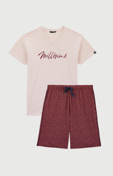 Pyjashort en jersey de coton léger Homme Millésimé bordeaux 3