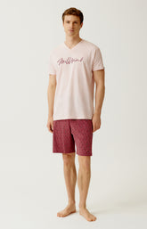 Pyjashort en jersey de coton léger Homme Millésimé bordeaux 1