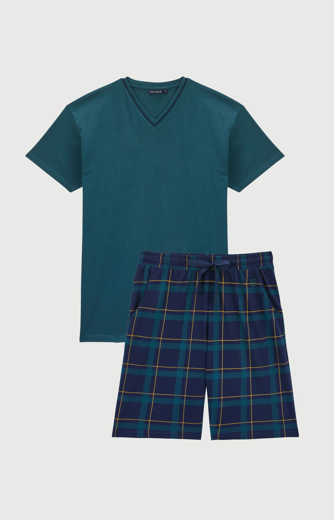Pyjashort en jersey de coton léger Homme Noah kaki 3