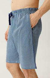 Pyjashort en jersey de coton léger Homme Pilote de lit marine 4