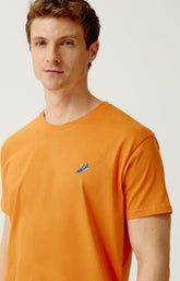 Pyjashort en jersey de coton léger Homme Baskets marine et orange 2