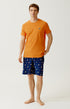 Pyjashort en jersey de coton léger Homme Baskets marine et orange 1