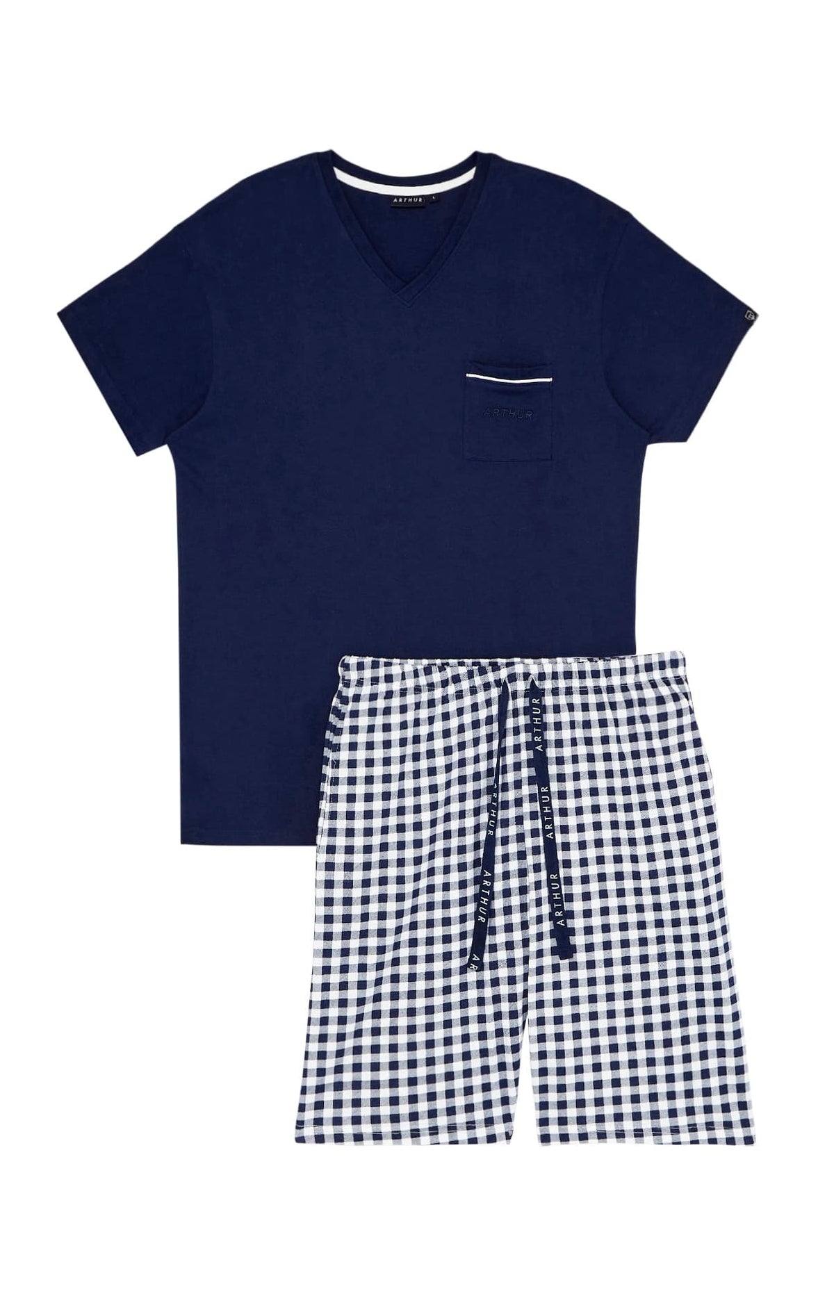 Pyjashort en jersey de coton léger Homme Star marine 3