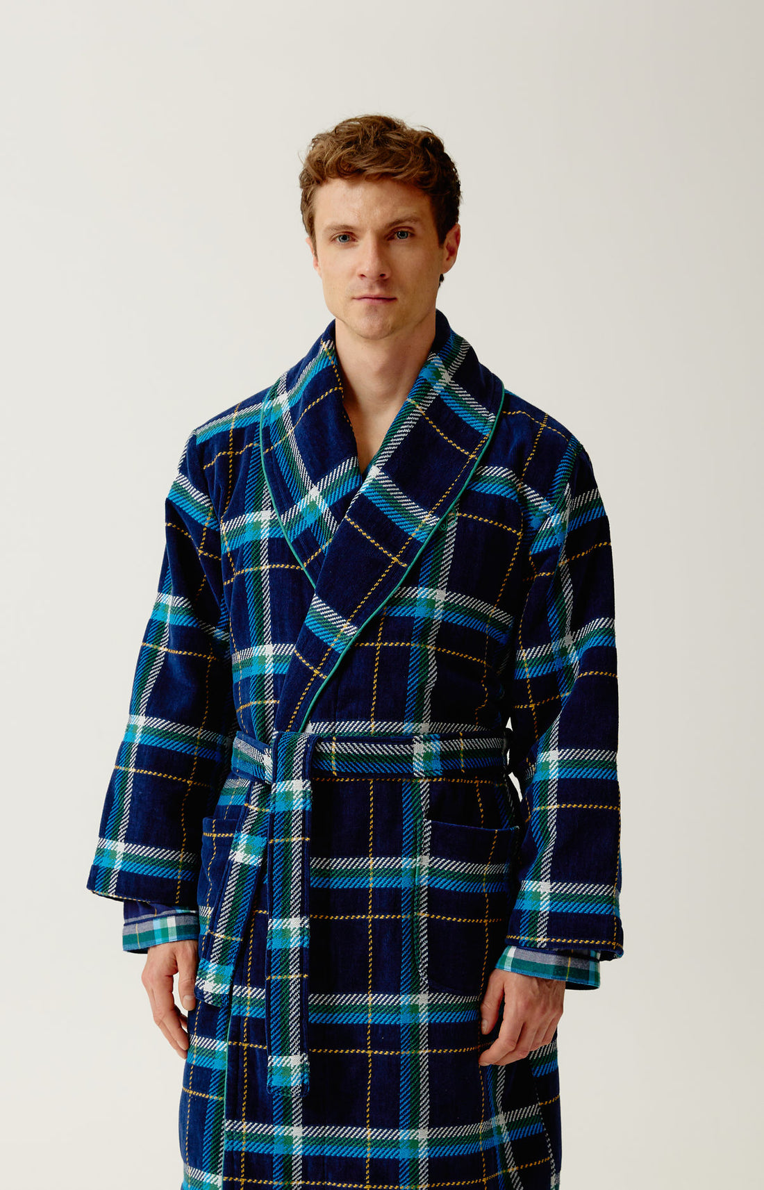Peignoir en velours de coton Homme Mark marine 2