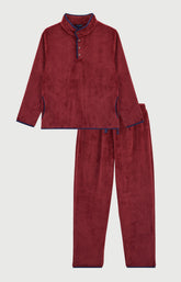 Pyjama en polaire Homme Burgundy bordeaux 3