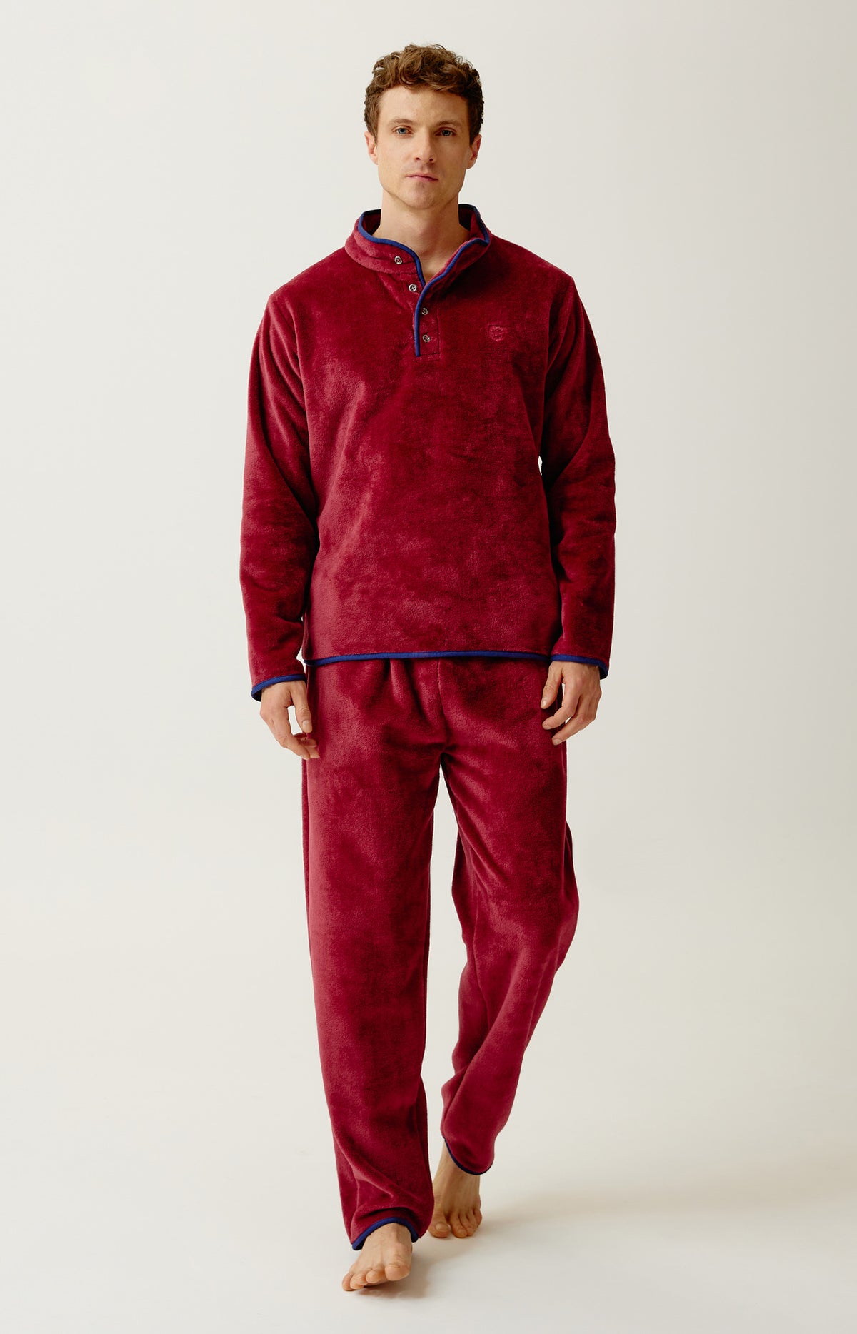 Pyjama en polaire Homme Burgundy bordeaux 1