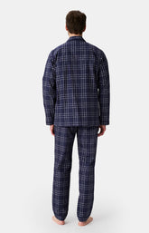 Pyjama boutonné en popeline de coton Homme Lewis marine 6