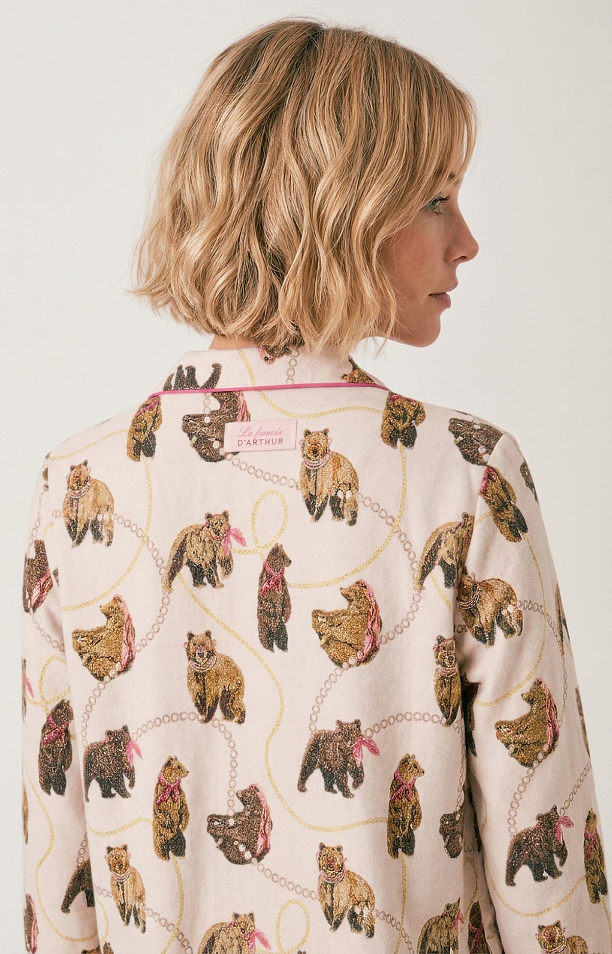 Pyjama boutonné en Pilou des Vosges Femme Coco nude 6