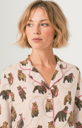 Pyjama boutonné en Pilou des Vosges Femme Coco nude 2