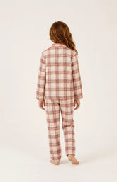 Pyjama boutonné enfant en flanelle de coton Alix peche 5