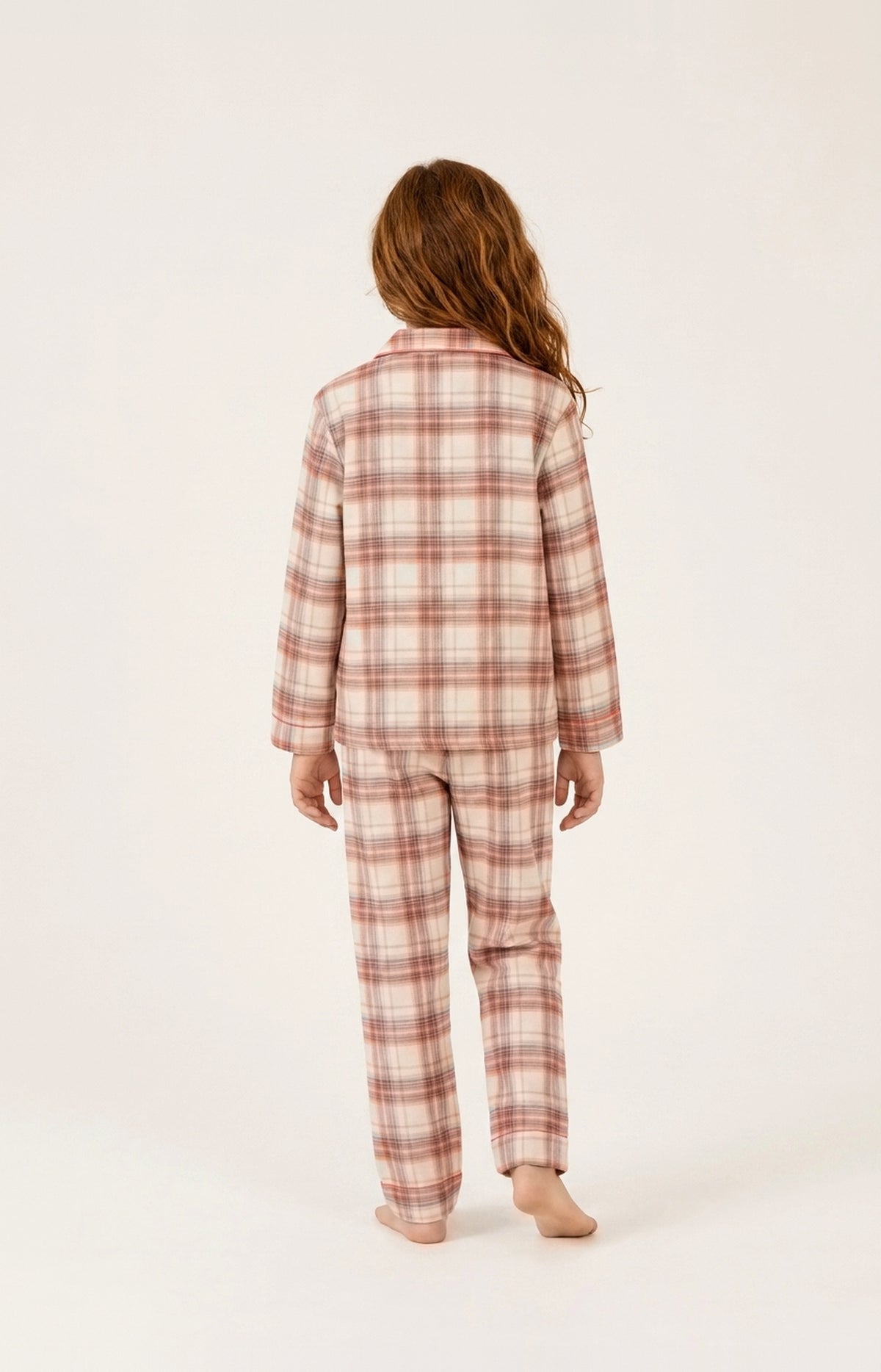 Pyjama boutonné enfant en flanelle de coton Alix peche 5