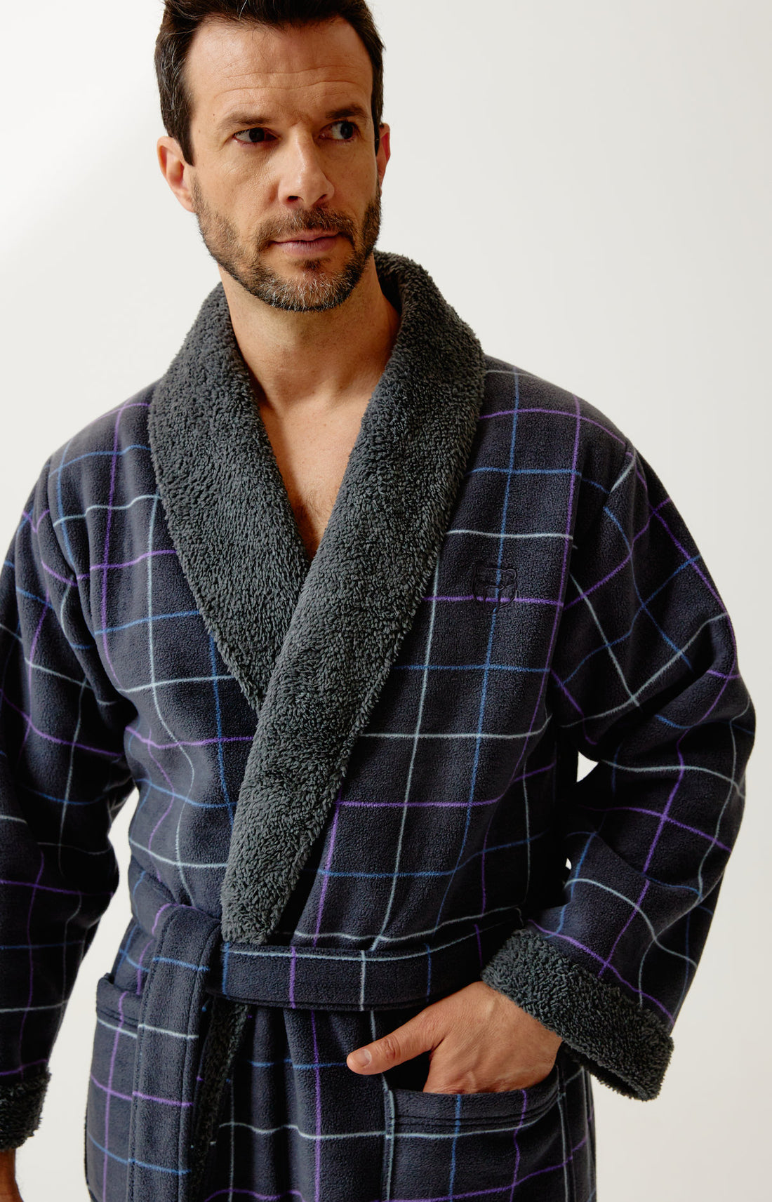 Robe de chambre en polaire Homme Carol ebony 2