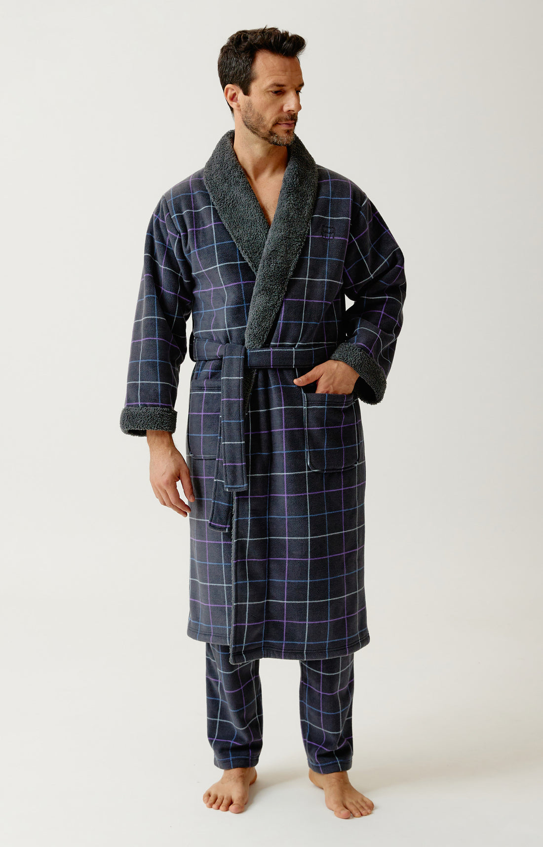 Robe de chambre en polaire Homme Carol ebony 1