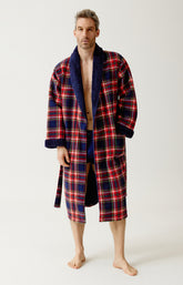 Robe de chambre en polaire Homme Léon rouge 4