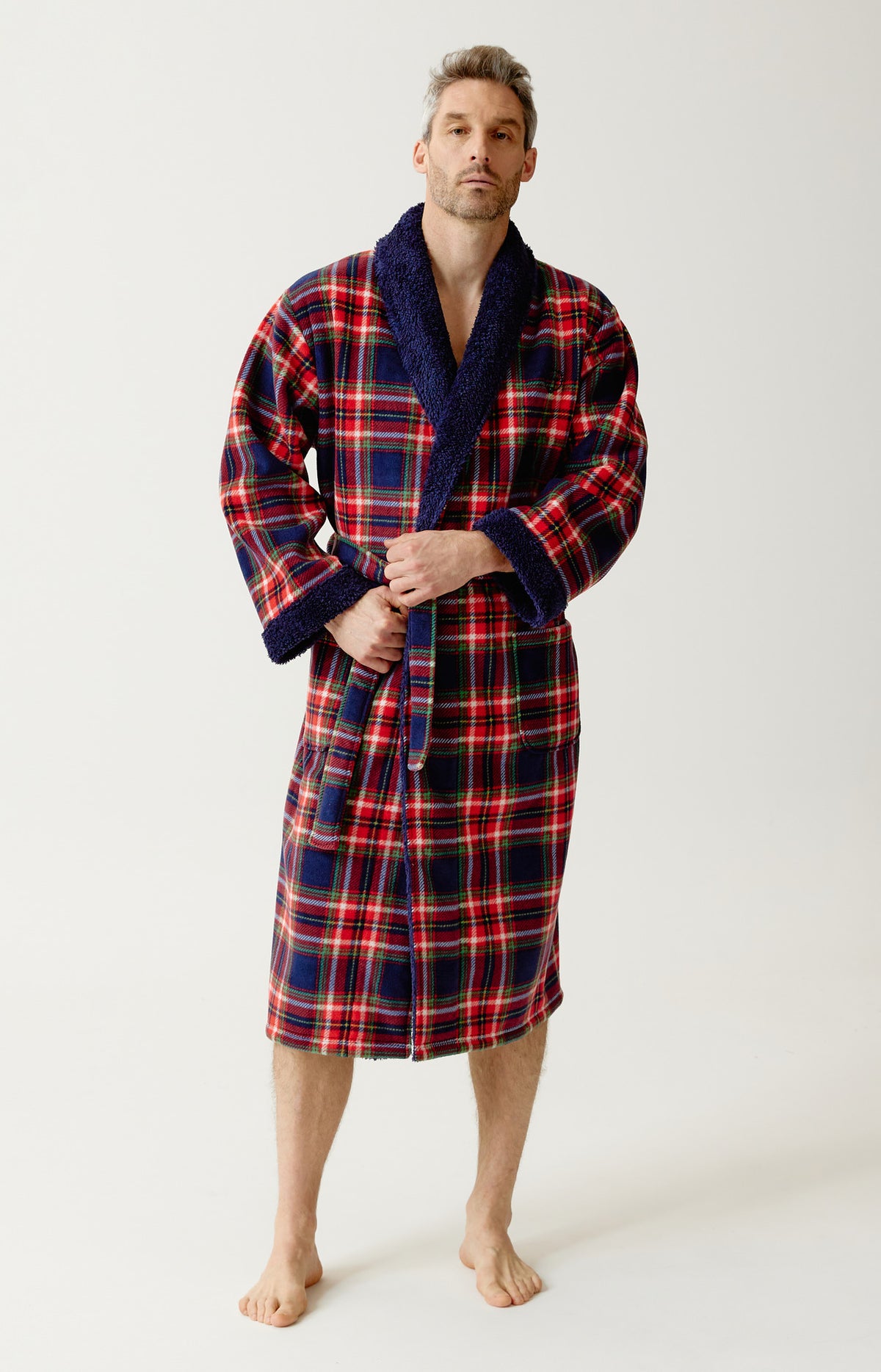 Robe de chambre en polaire Homme Léon rouge 7