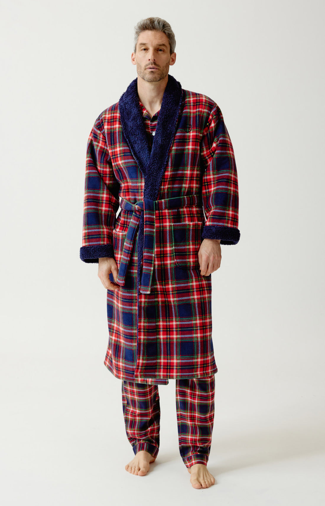 Robe de chambre en polaire Homme Léon rouge 1