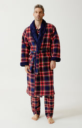 Robe de chambre en polaire Homme Léon rouge 1