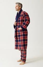 Robe de chambre en polaire Homme Léon rouge 5
