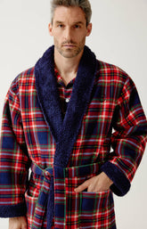 Robe de chambre en polaire Homme Léon rouge 2