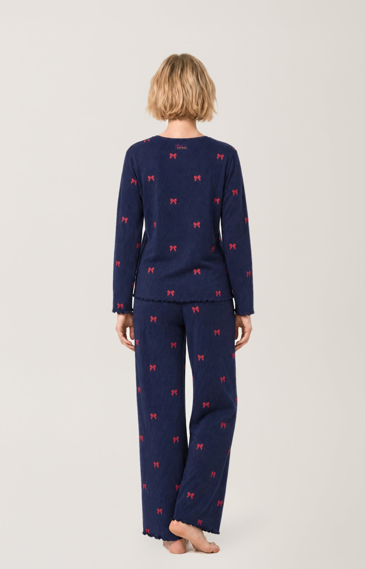 Set pyjama en pointelle de coton Femme Rosie marine 6