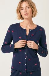 Set pyjama en pointelle de coton Femme Rosie marine 2