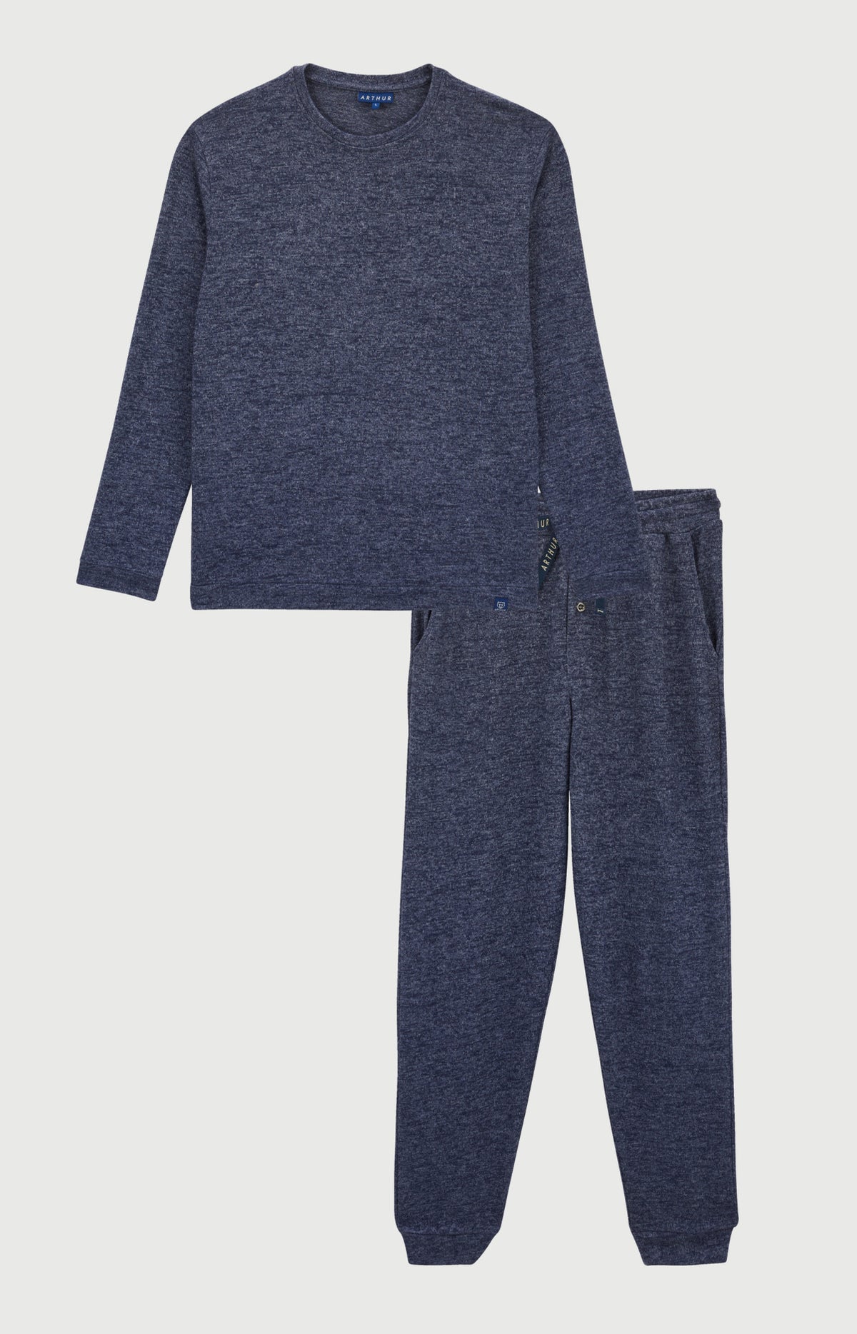 Pyjama en coton molletonné Homme Minuit marine 3