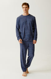 Pyjama en coton molletonné Homme Minuit marine 1