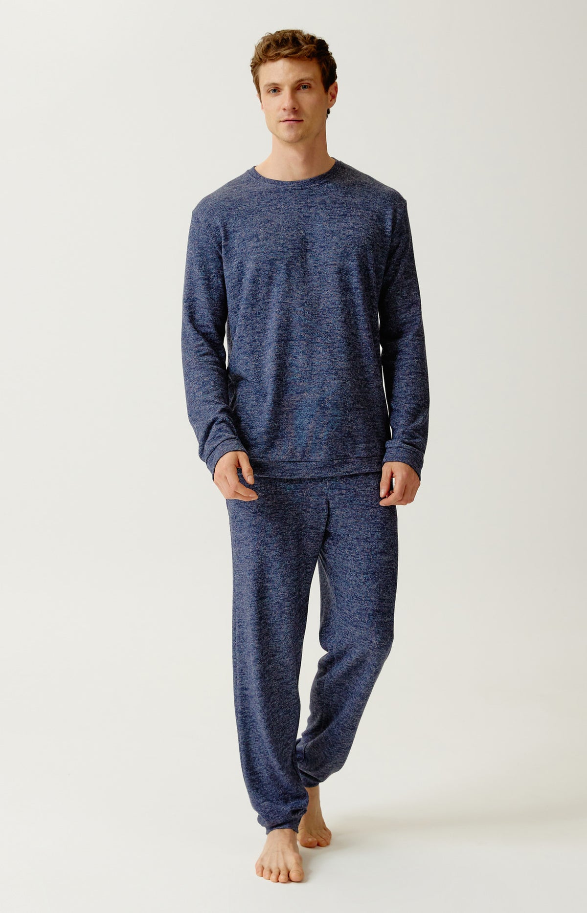 Pyjama en coton molletonné Homme Minuit marine 1