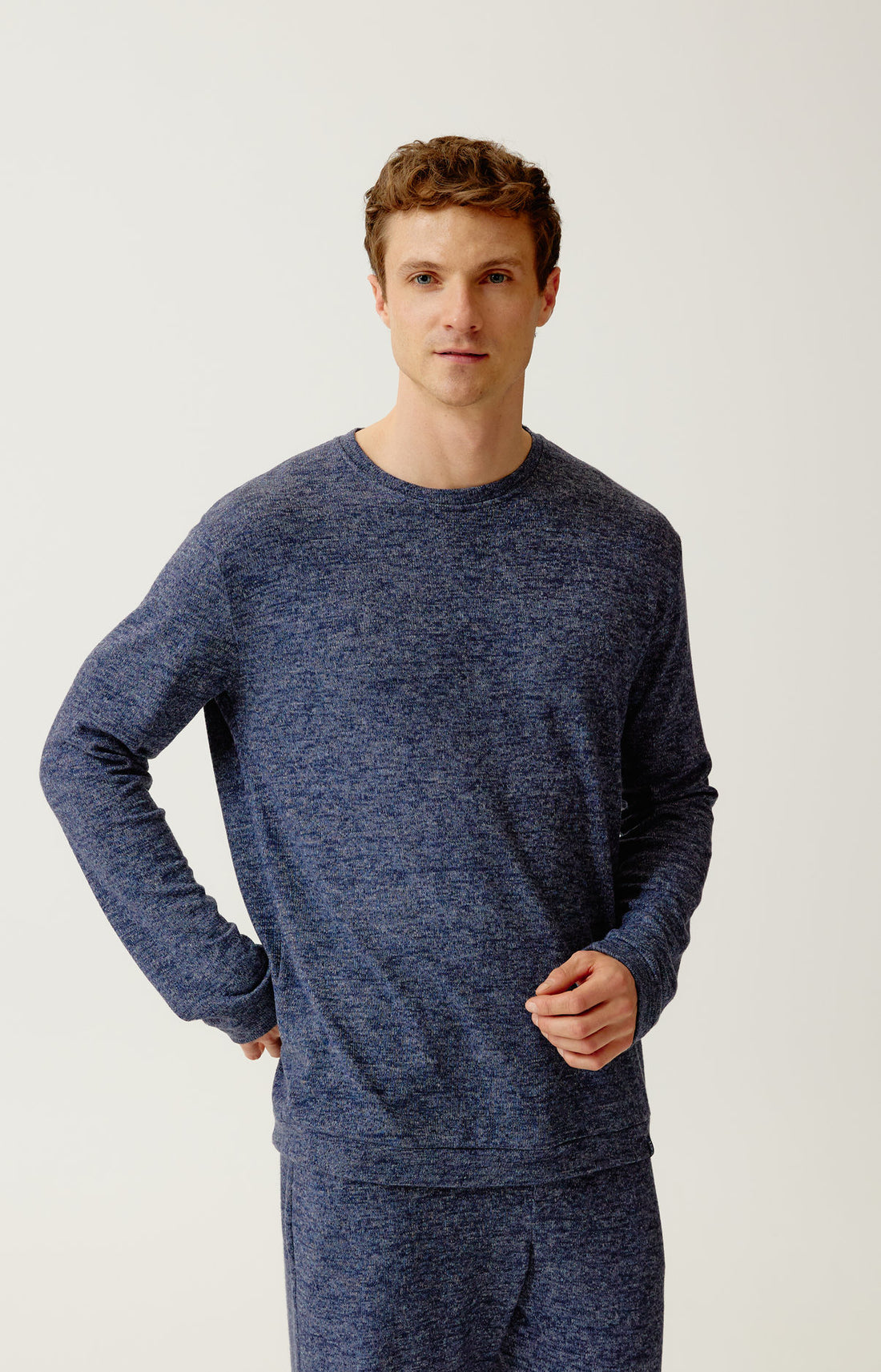 Pyjama en coton molletonné Homme Minuit marine 2