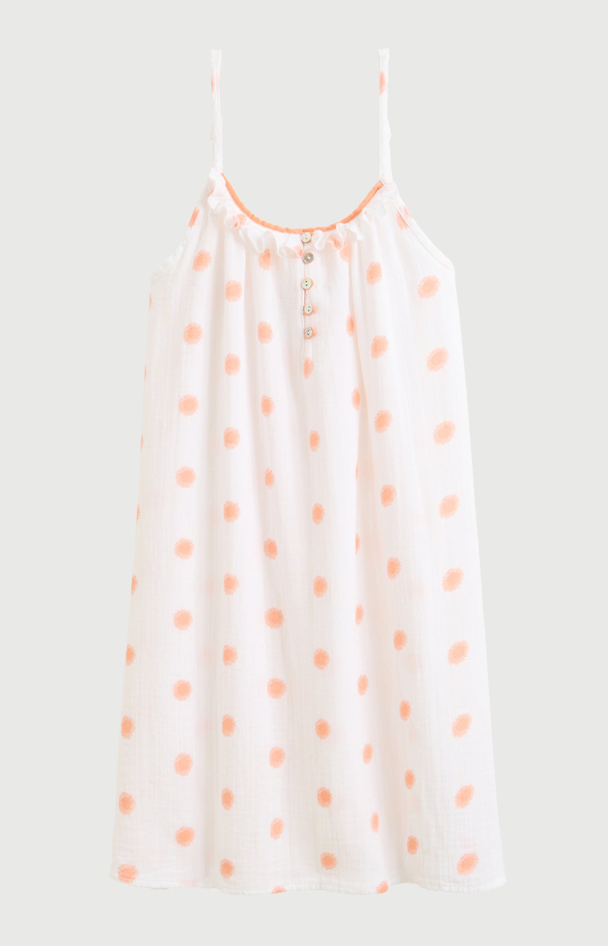 Chemise de nuit Femme Soleil Bretelles fines Imprimé soleils oranges 3