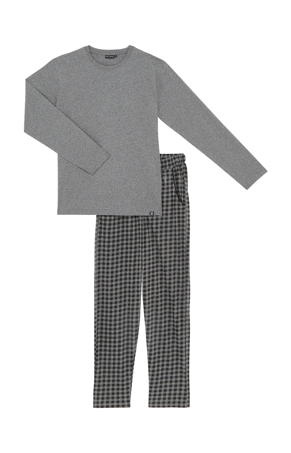 Pyjama en jersey de coton léger Homme Karl Uni gris 3