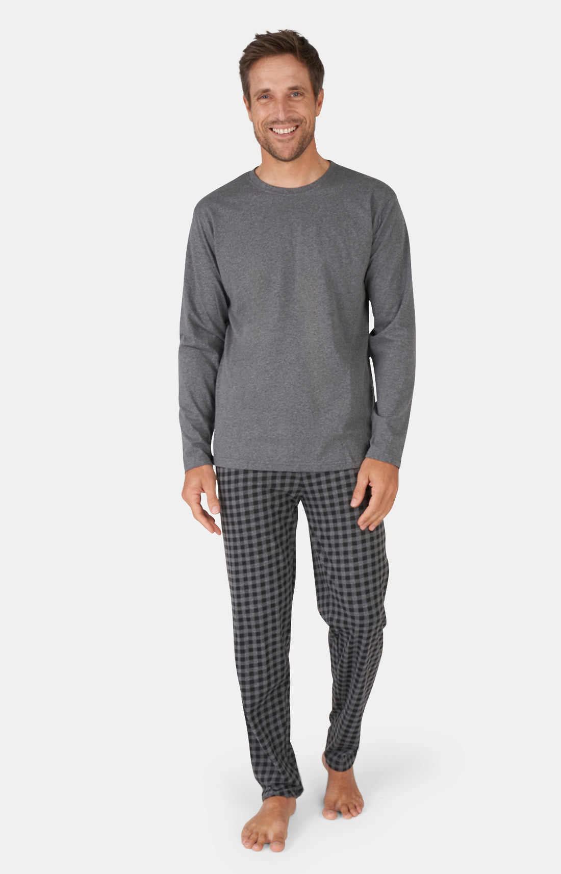 Pyjama en jersey de coton léger Homme Karl Uni gris 1