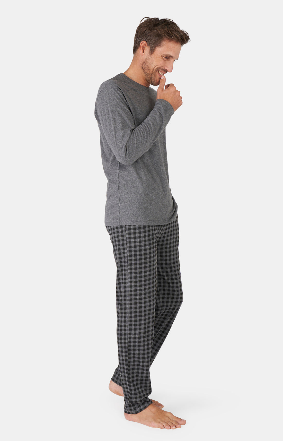 Pyjama en jersey de coton léger Homme Karl Uni gris 2