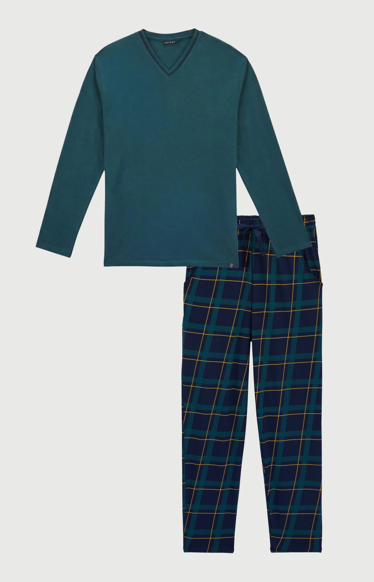 Pyjama en jersey de coton léger Homme Noah Uni kaki 3