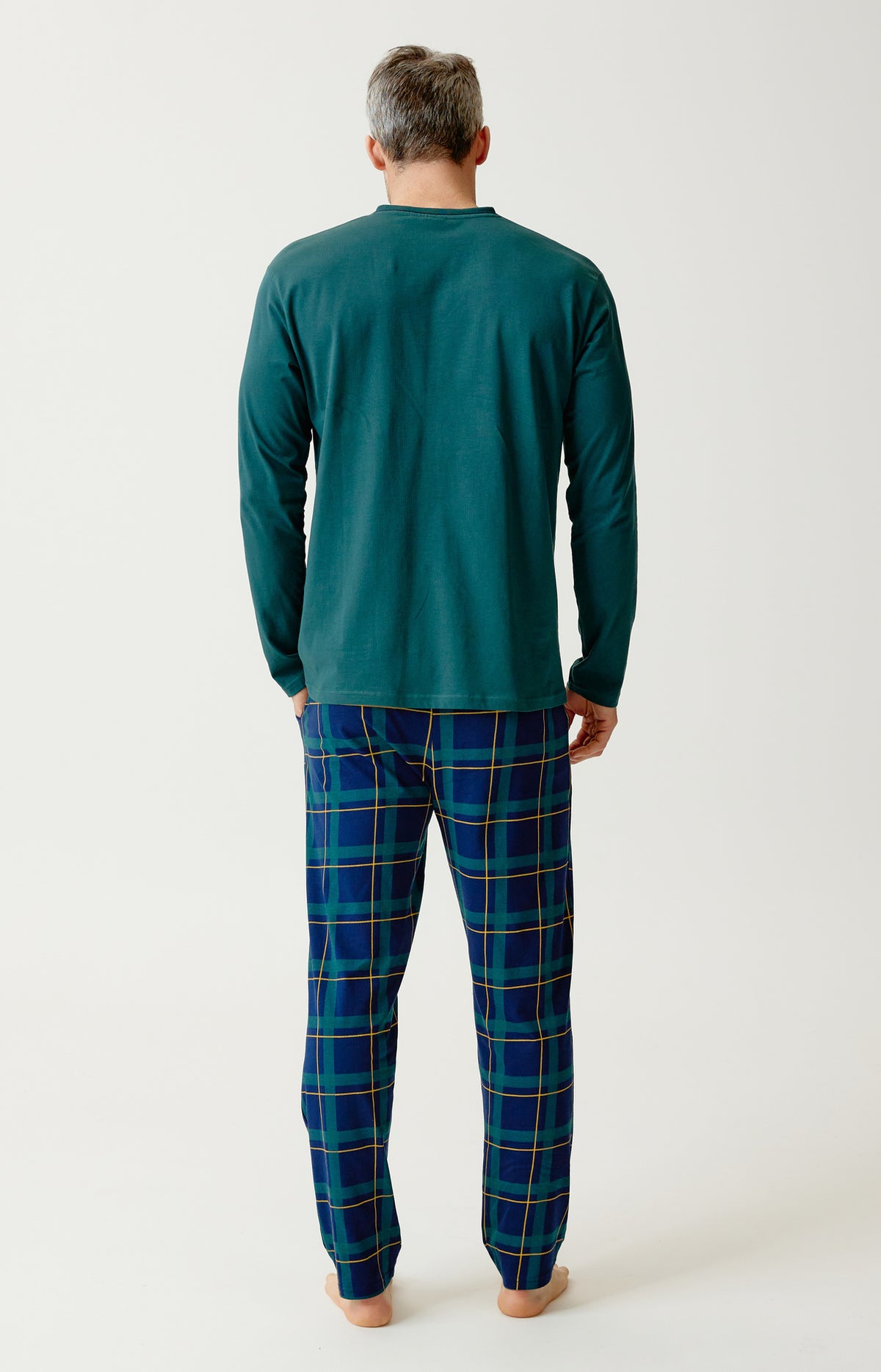 Pyjama en jersey de coton léger Homme Noah Uni kaki 5