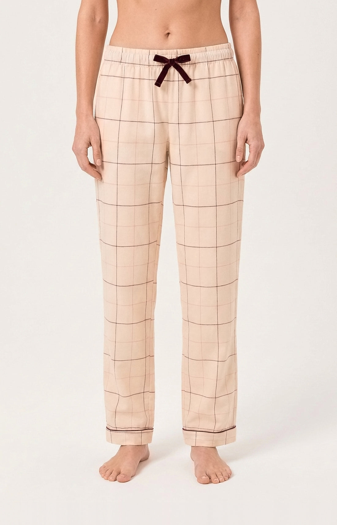 Pantalon en flanelle de coton Femme Magnolia rose 2