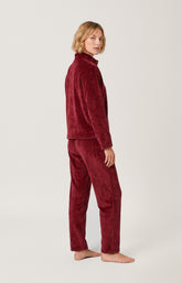 Pyjama en polaire Femme Burgundy bordeaux 6