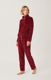 Pyjama en polaire Femme Burgundy bordeaux 4