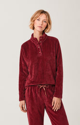 Pyjama en polaire Femme Burgundy bordeaux 2