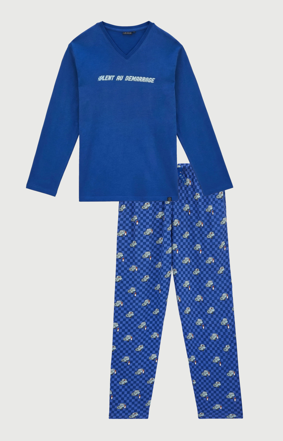 Pyjama en jersey de coton épais Homme Lent au démarrage bleu 3