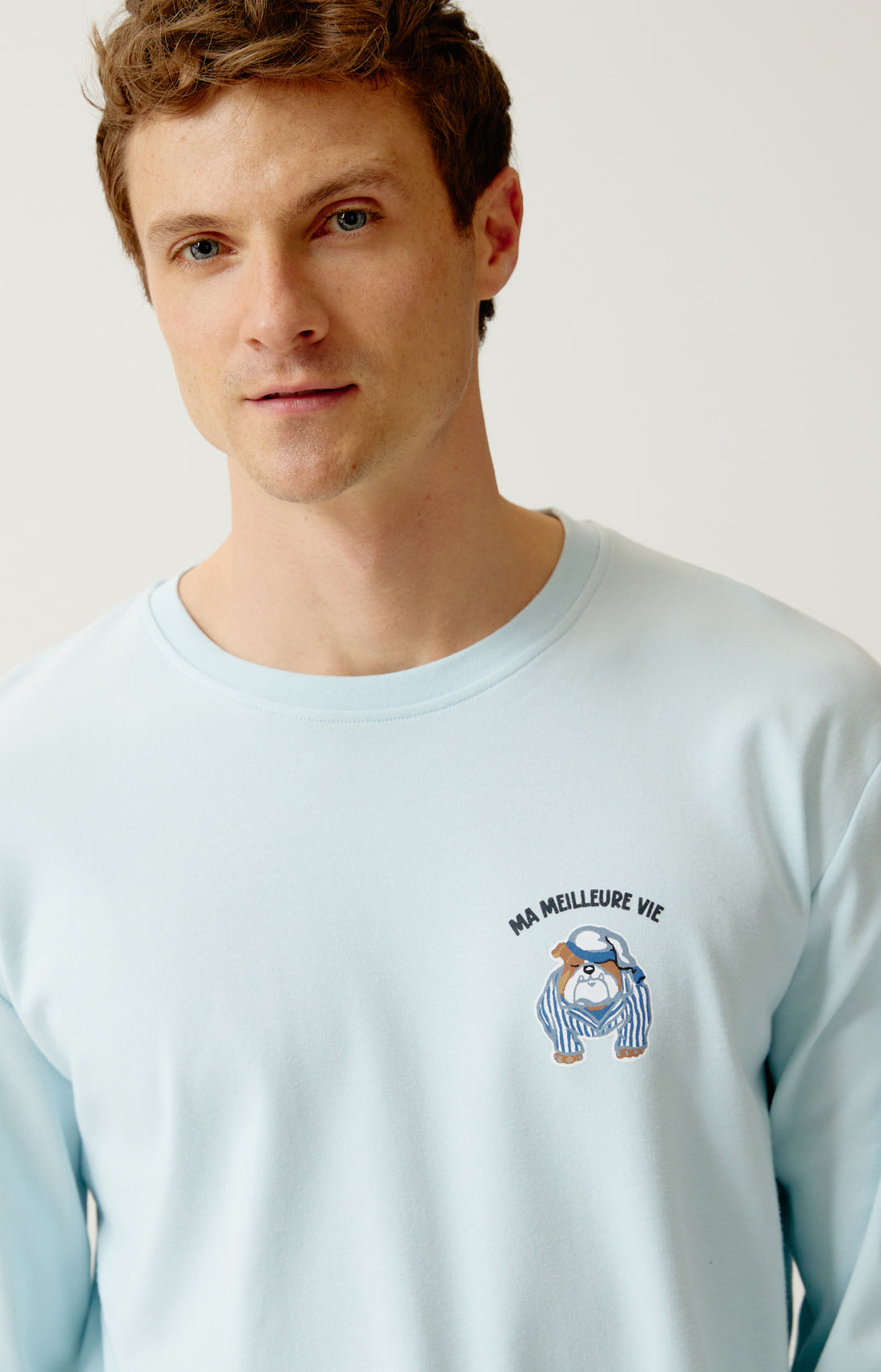 Pyjama en jersey de coton épais Homme Ma meilleure vie ebony 2